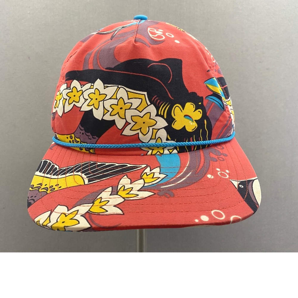 Patagonia Pataloha Snapback Hat Red Tropical Floral Rope Trucker Cap Mens